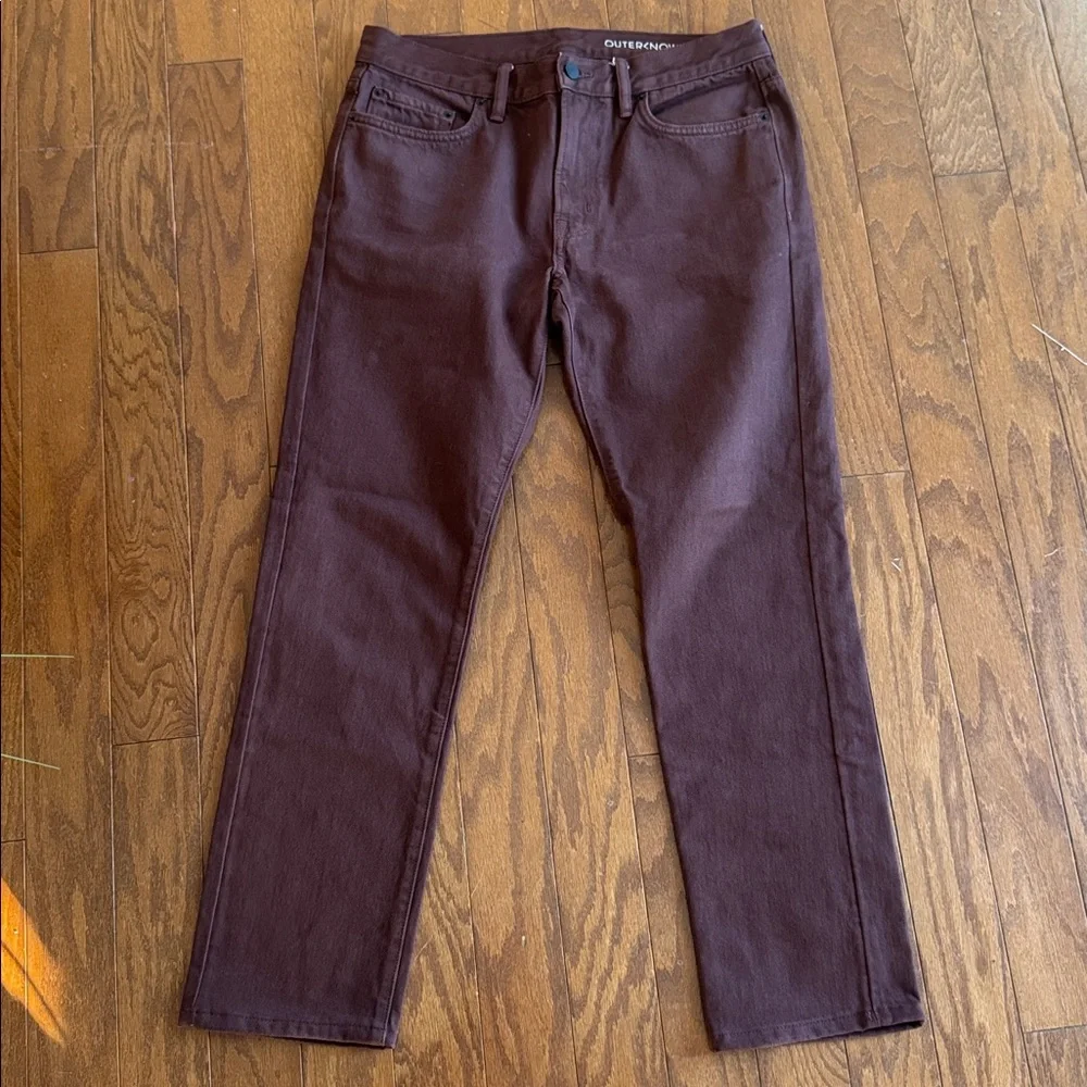 Outerknown SEA Jeans Men’s 31 X 29‎ Organic Cotton Tapered Brown Casual Workwear